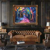 Enchanted Night Pathway Abstract Artistic Poster PosterGoat