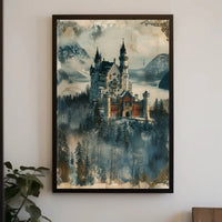 Enchanting Castle in Winter Wonderland Travel Poster PosterGoat