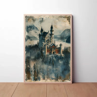 Enchanting Castle in Winter Wonderland Travel Poster PosterGoat