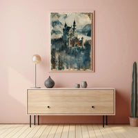 Enchanting Castle in Winter Wonderland Travel Poster PosterGoat