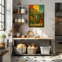 Enchanting Guinea: Vintage Rural Scene Travel Poster PosterGoat