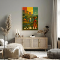 Enchanting Guinea: Vintage Rural Scene Travel Poster PosterGoat