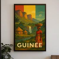 Enchanting Guinea: Vintage Rural Scene Travel Poster PosterGoat