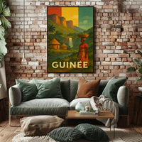 Enchanting Guinea: Vintage Rural Scene Travel Poster PosterGoat