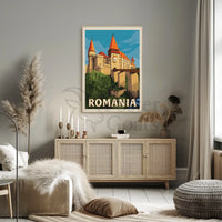 Enchanting Romanian Castle Displayed in Travel Poster PosterGoat