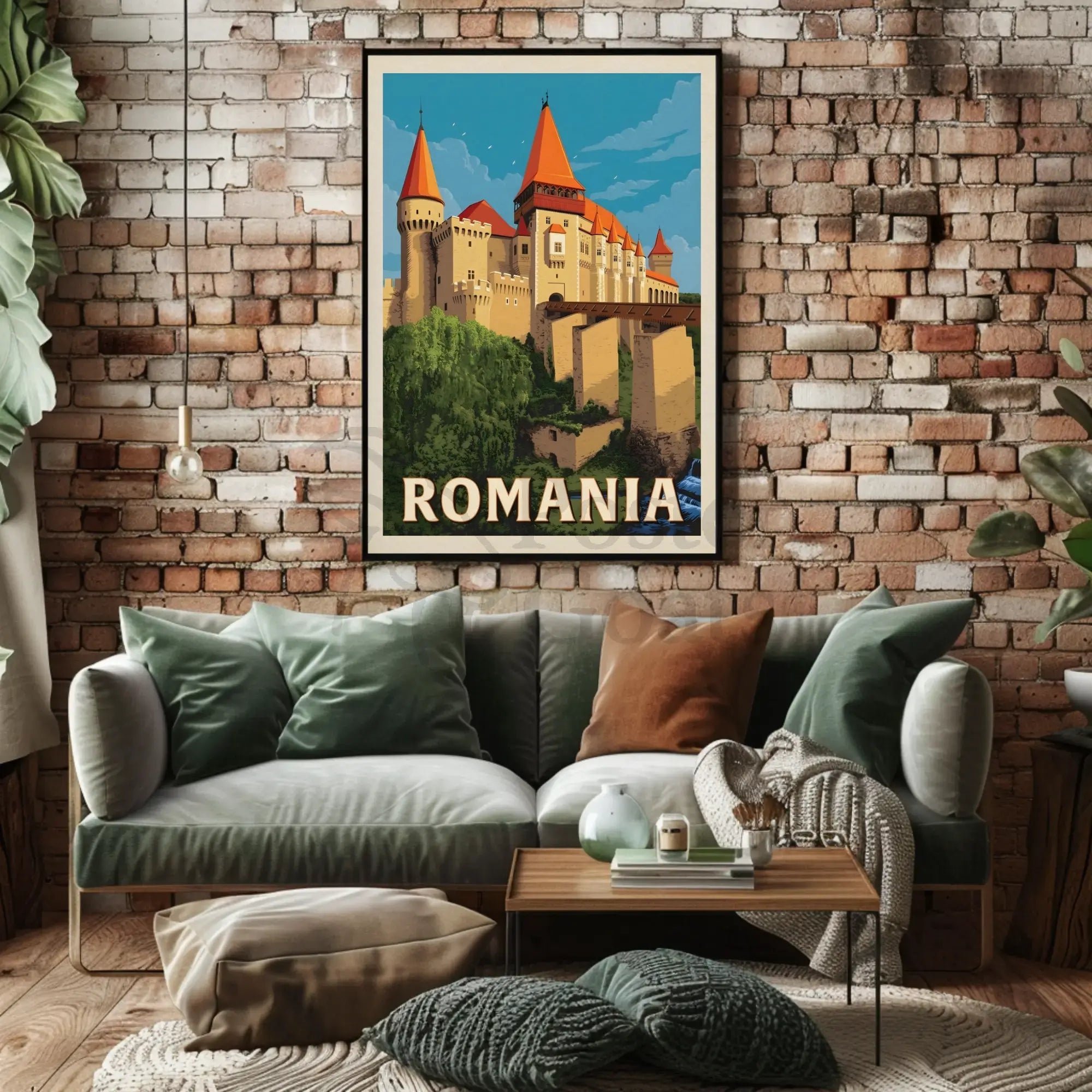 Enchanting Romanian Castle Displayed in Travel Poster PosterGoat
