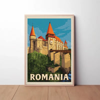Enchanting Romanian Castle Displayed in Travel Poster PosterGoat