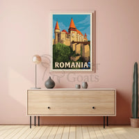 Enchanting Romanian Castle Displayed in Travel Poster PosterGoat
