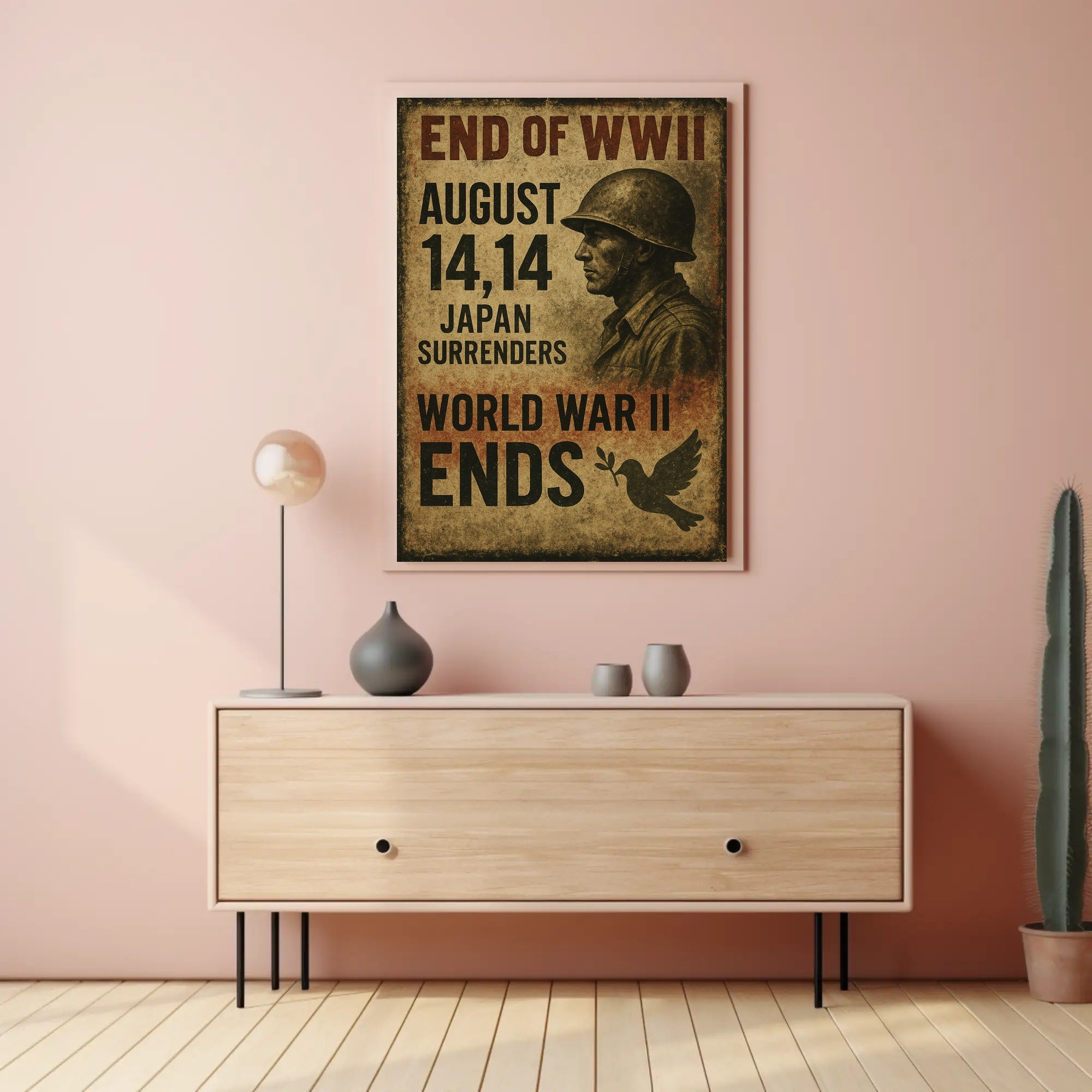 End of WWII August 14, 1945 Poster PosterGoat
