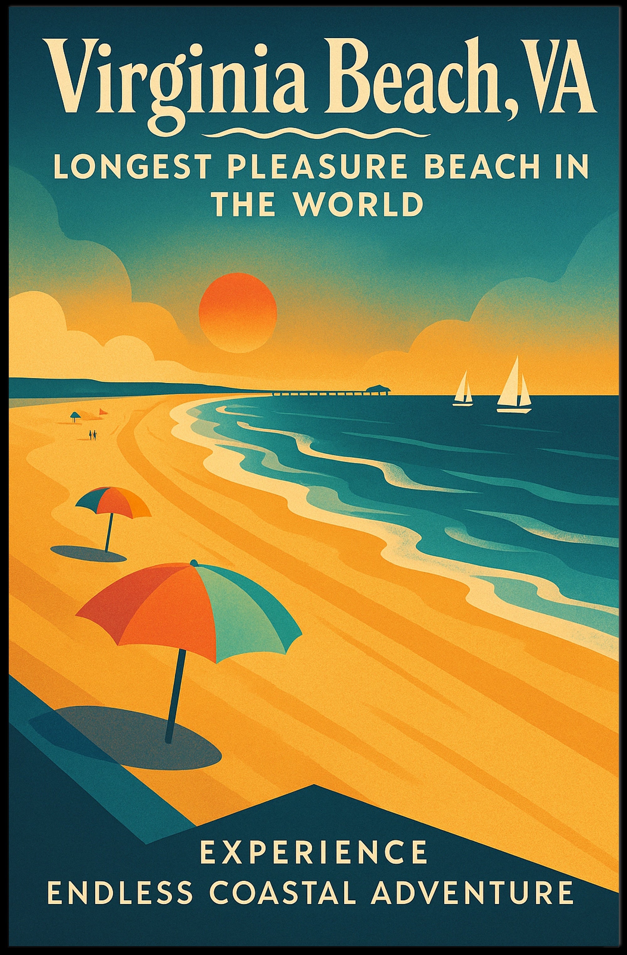 Endless Coastal Adventure at Virginia Beach Poster PosterGoat