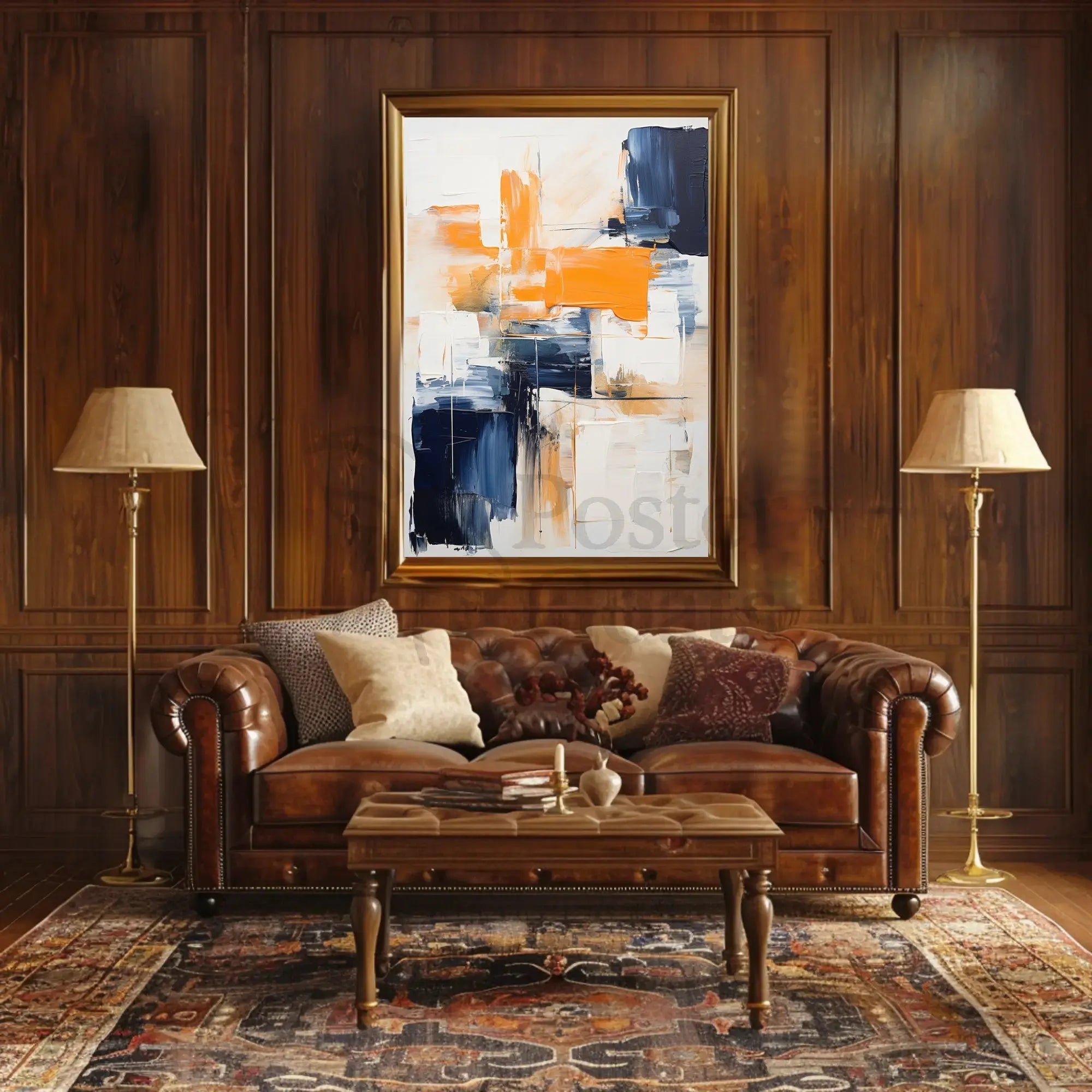 Energetic Abstract Expressionism Art Print, Artistic Poster PosterGoat