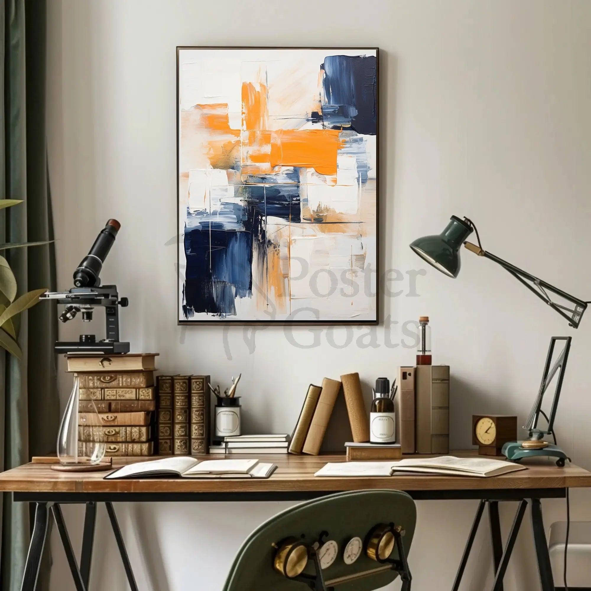 Energetic Abstract Expressionism Art Print, Artistic Poster PosterGoat