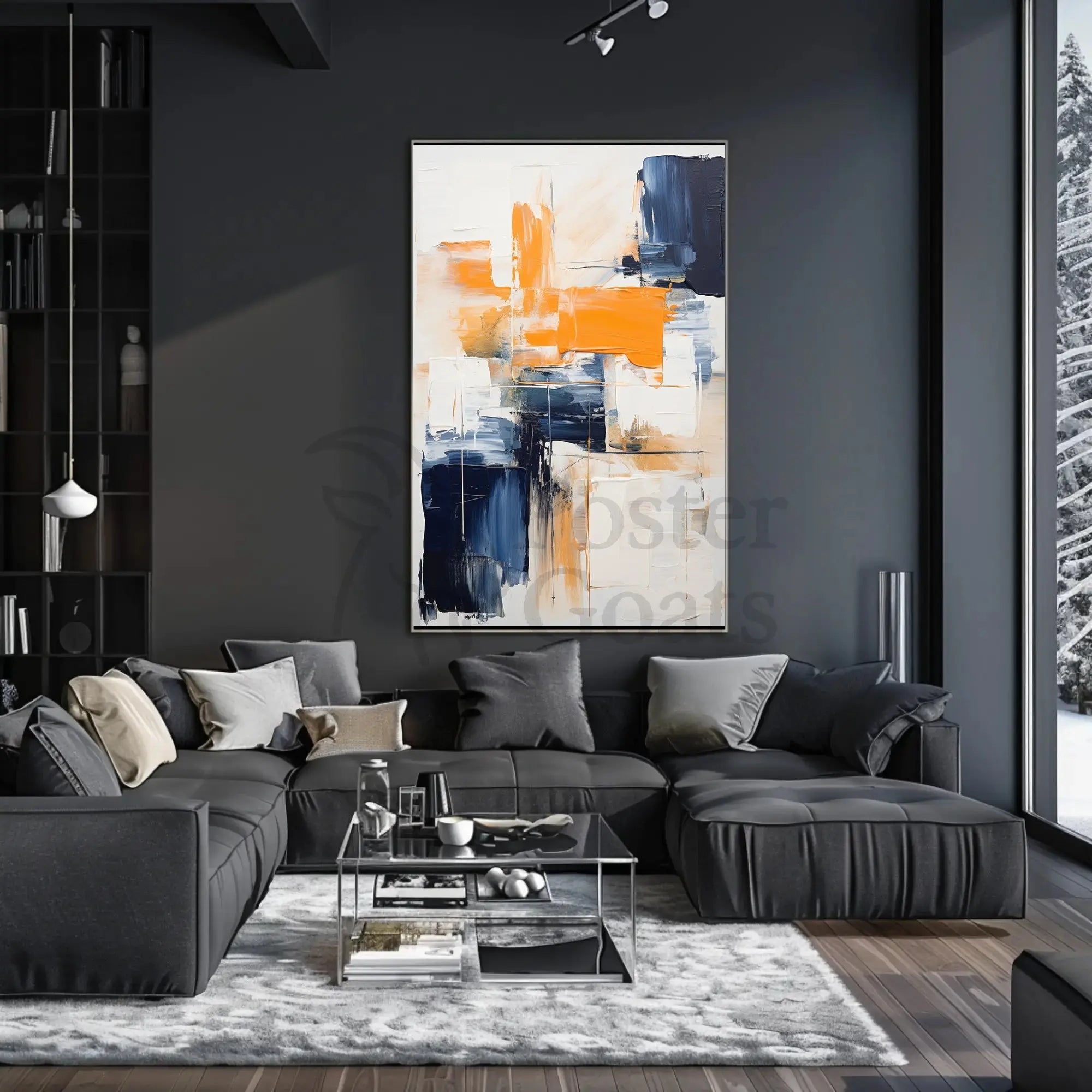 Energetic Abstract Expressionism Art Print, Artistic Poster PosterGoat