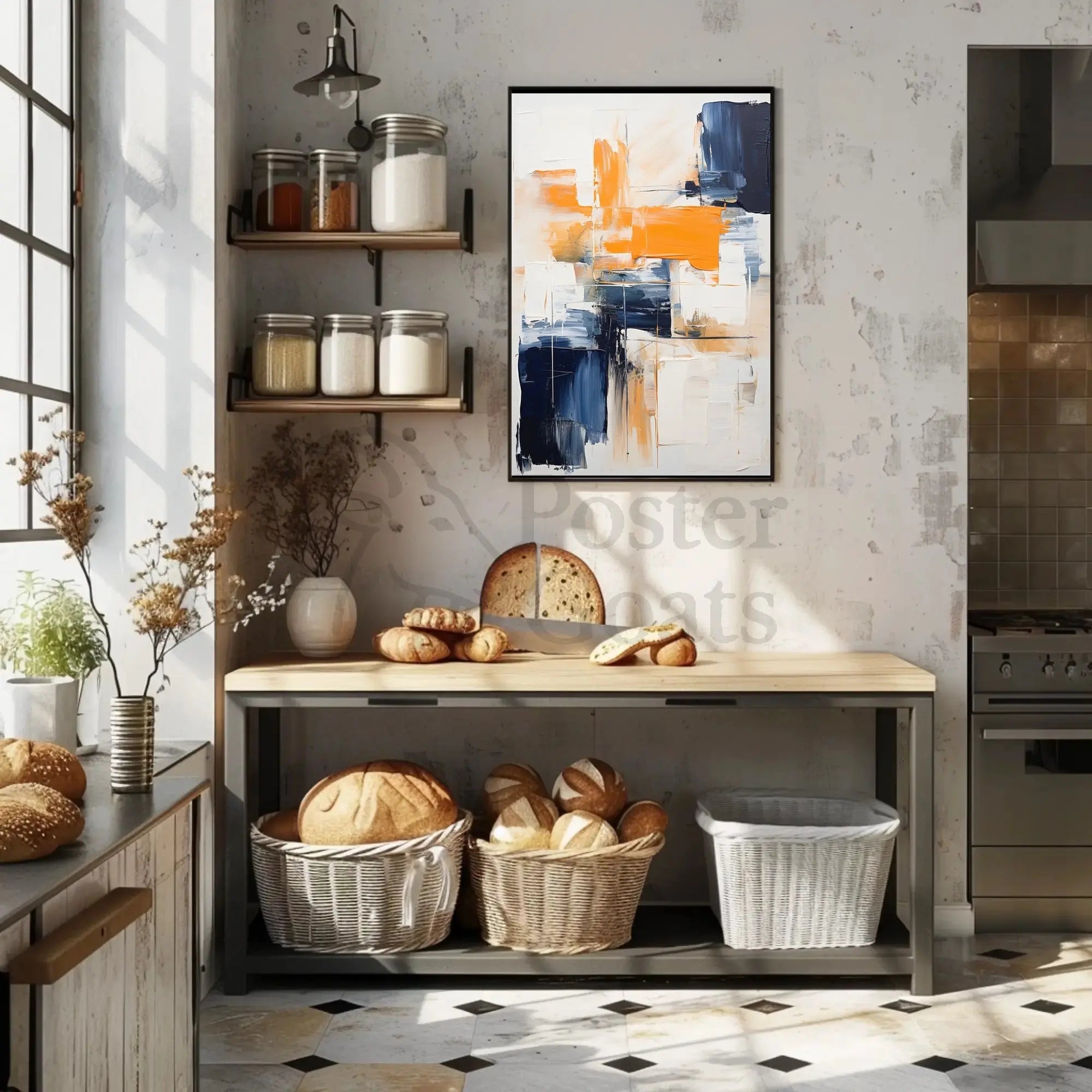 Energetic Abstract Expressionism Art Print, Artistic Poster PosterGoat