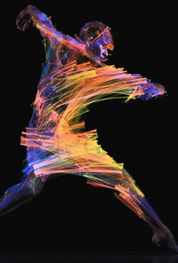 Energetic Neon Brushstrokes Movement Abstract, Artistic, or Pop Culture Poster PosterGoat