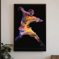 Energetic Neon Brushstrokes Movement Abstract, Artistic, or Pop Culture Poster PosterGoat