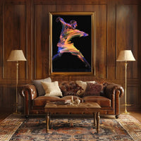 Energetic Neon Brushstrokes Movement Abstract, Artistic, or Pop Culture Poster PosterGoat