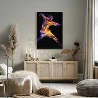 Energetic Neon Brushstrokes Movement Abstract, Artistic, or Pop Culture Poster PosterGoat