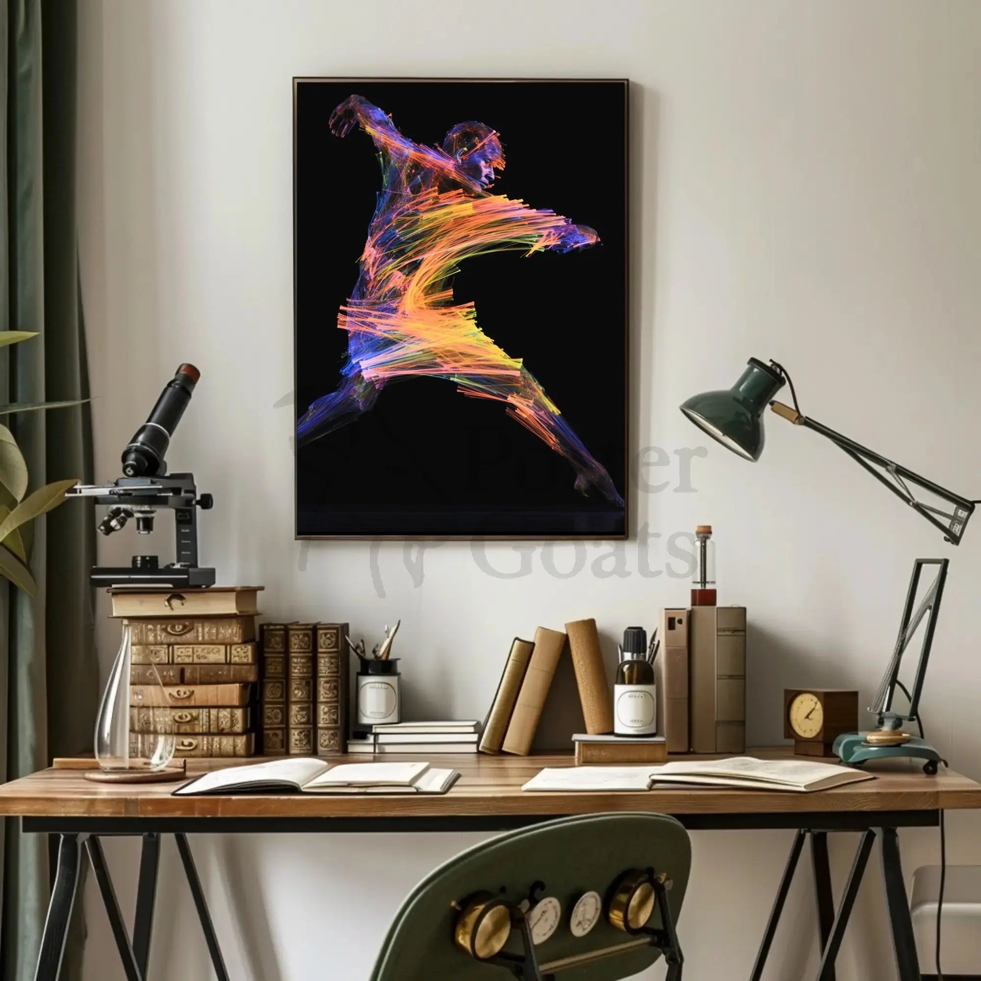Energetic Neon Brushstrokes Movement Abstract, Artistic, or Pop Culture Poster PosterGoat