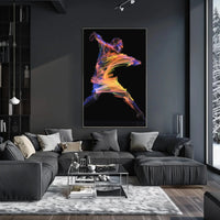 Energetic Neon Brushstrokes Movement Abstract, Artistic, or Pop Culture Poster PosterGoat