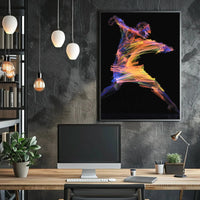 Energetic Neon Brushstrokes Movement Abstract, Artistic, or Pop Culture Poster PosterGoat