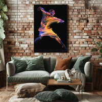Energetic Neon Brushstrokes Movement Abstract, Artistic, or Pop Culture Poster PosterGoat