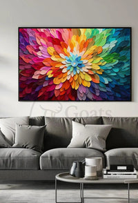 Energetic Vivid Flower Burst Abstract Artistic Poster PosterGoat