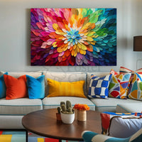 Energetic Vivid Flower Burst Abstract Artistic Poster PosterGoat