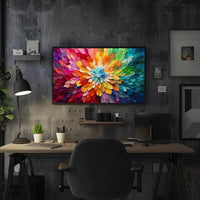 Energetic Vivid Flower Burst Abstract Artistic Poster PosterGoat