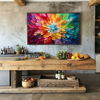 Energetic Vivid Flower Burst Abstract Artistic Poster PosterGoat