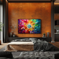 Energetic Vivid Flower Burst Abstract Artistic Poster PosterGoat