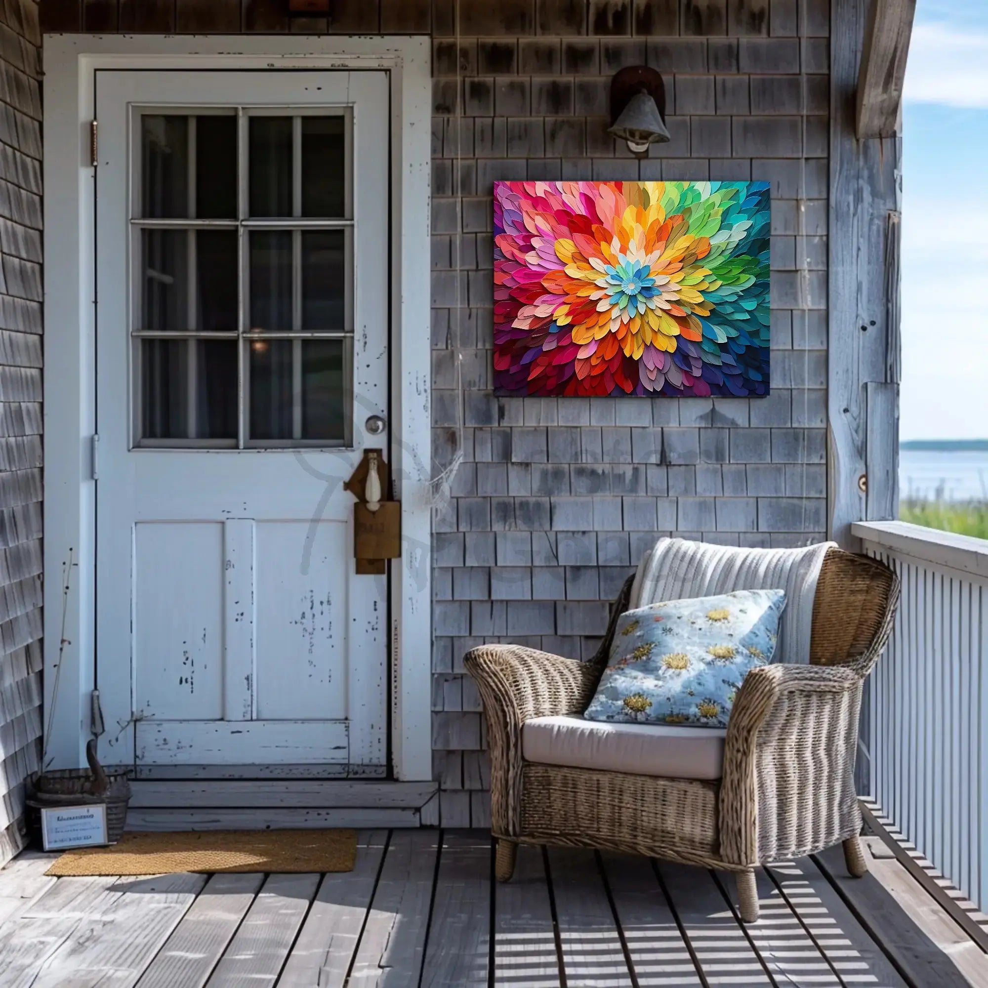 Energetic Vivid Flower Burst Abstract Artistic Poster PosterGoat