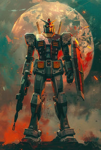 Epic Anime Mecha Showdown - Futuristic Sci-Fi Poster PosterGoat