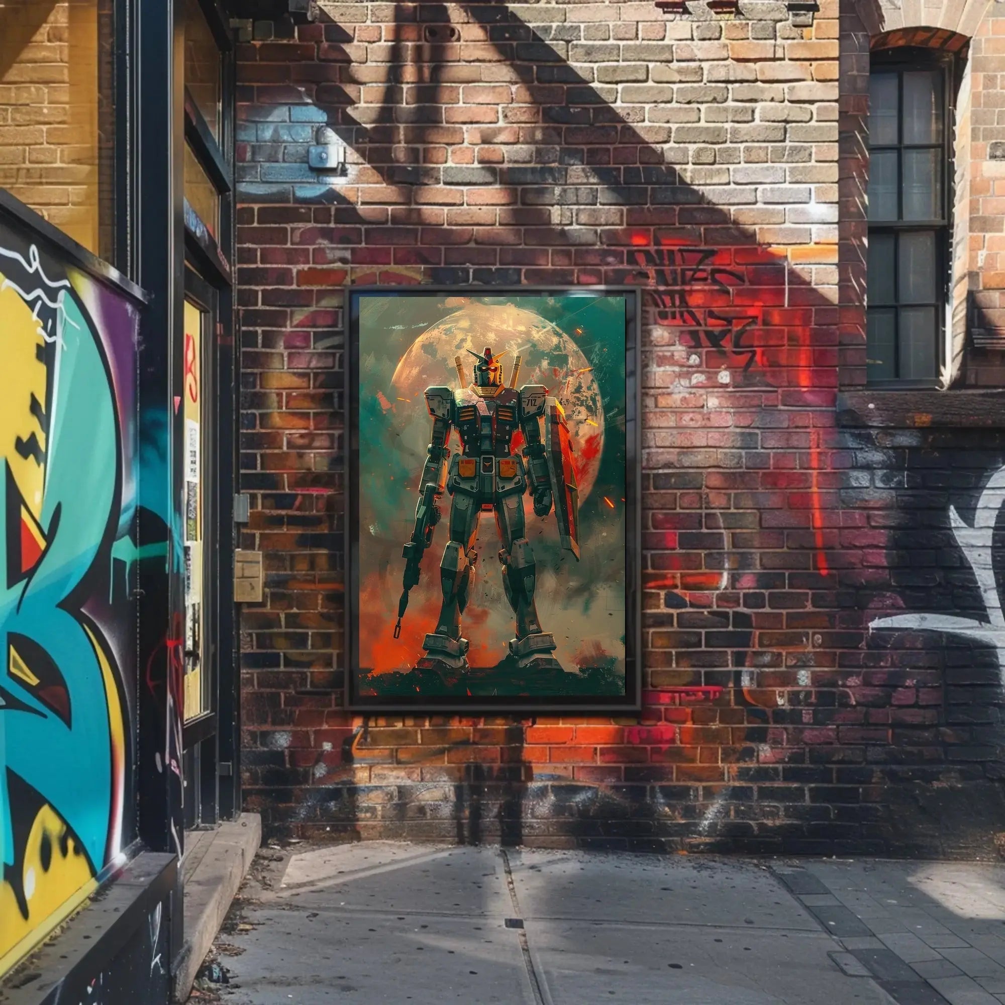 Epic Anime Mecha Showdown - Futuristic Sci-Fi Poster PosterGoat