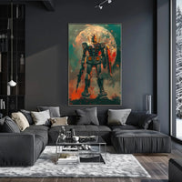 Epic Anime Mecha Showdown - Futuristic Sci-Fi Poster PosterGoat