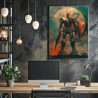 Epic Anime Mecha Showdown - Futuristic Sci-Fi Poster PosterGoat