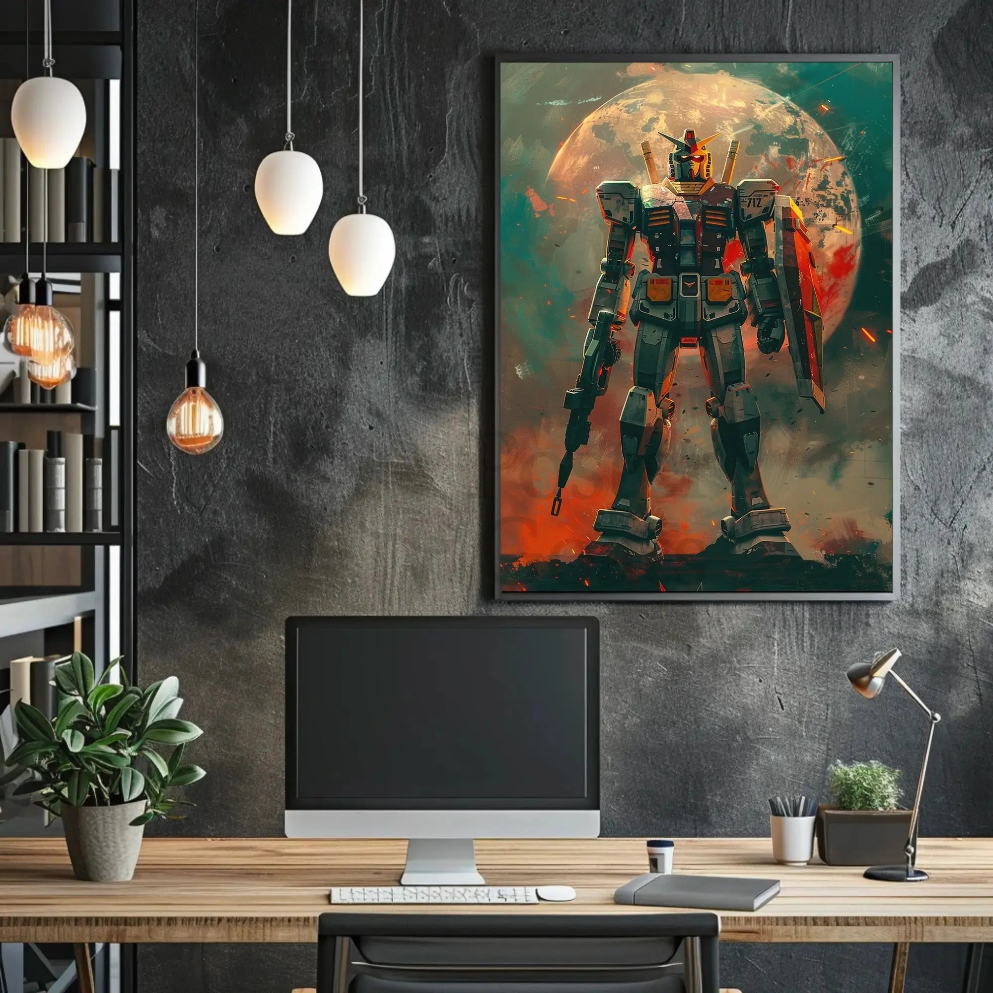 Epic Anime Mecha Showdown - Futuristic Sci-Fi Poster PosterGoat
