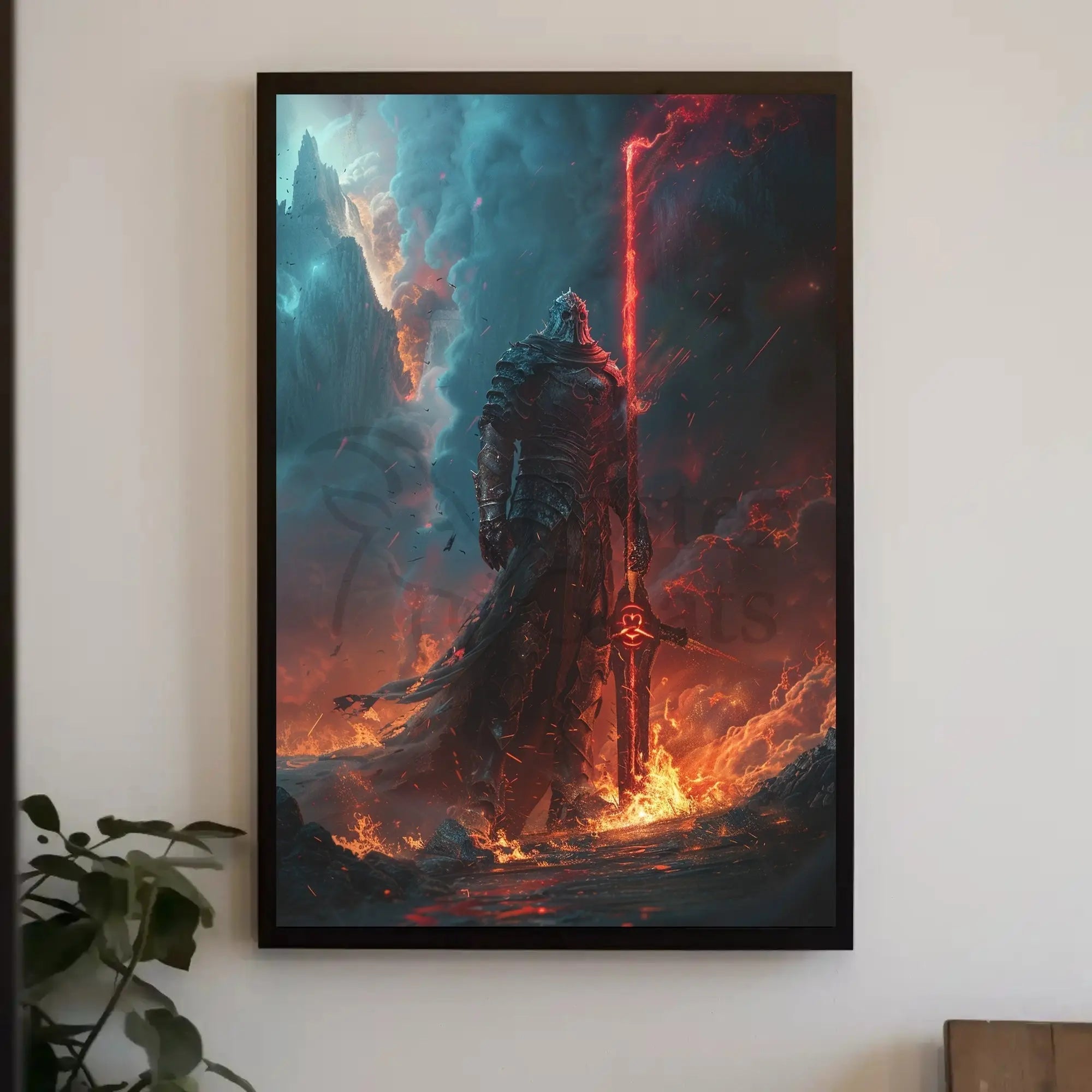 Epic Dark Knight Fantasy Scene Futuristic Sci-Fi Poster PosterGoat