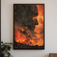Eruptive Awakening: A Surreal Fiery Futuristic Sci-Fi Poster PosterGoat