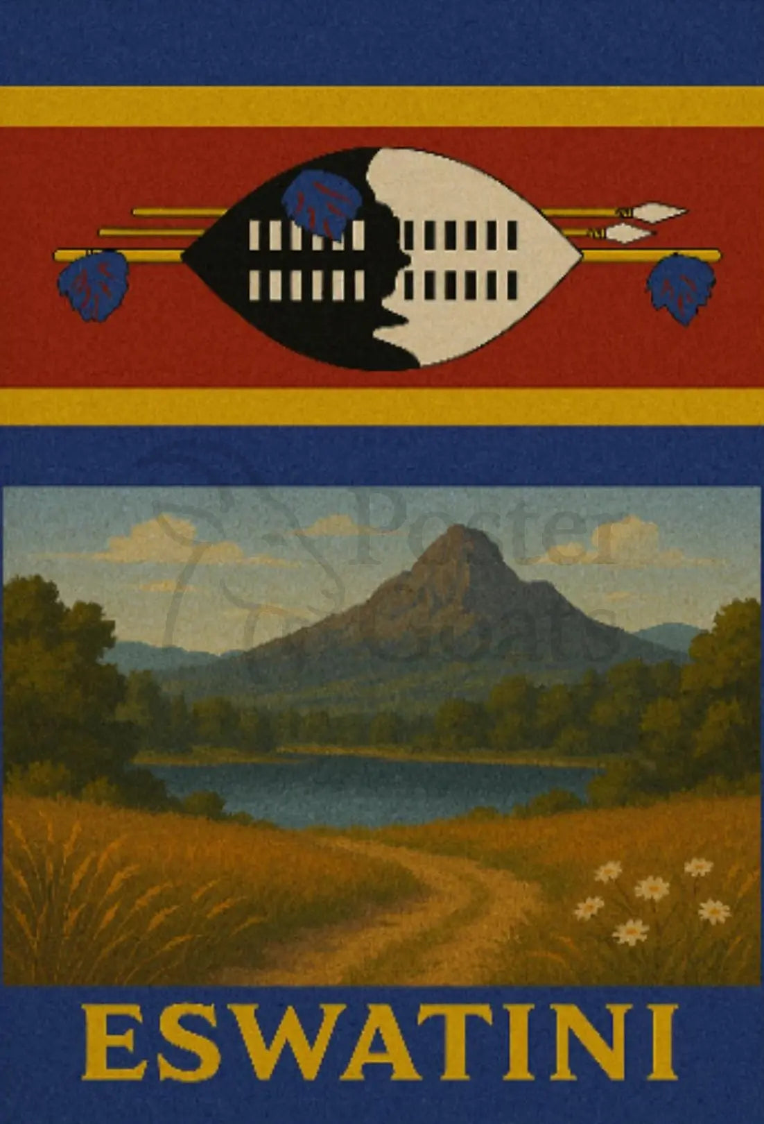 Eswatini Scenic Adventure Vintage Travel Poster PosterGoat