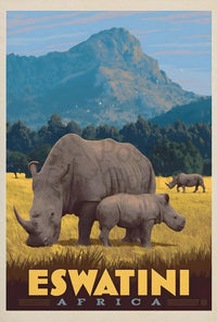 Eswatini Wildlife Safari Vintage Travel Poster PosterGoat