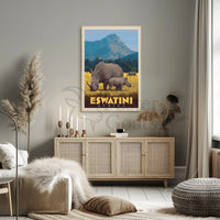 Eswatini Wildlife Safari Vintage Travel Poster PosterGoat