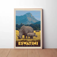 Eswatini Wildlife Safari Vintage Travel Poster PosterGoat