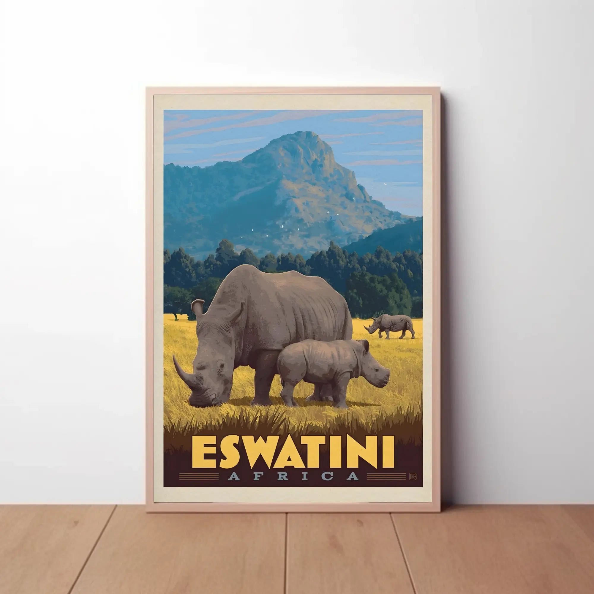 Eswatini Wildlife Safari Vintage Travel Poster PosterGoat