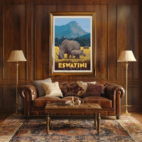 Eswatini Wildlife Safari Vintage Travel Poster PosterGoat