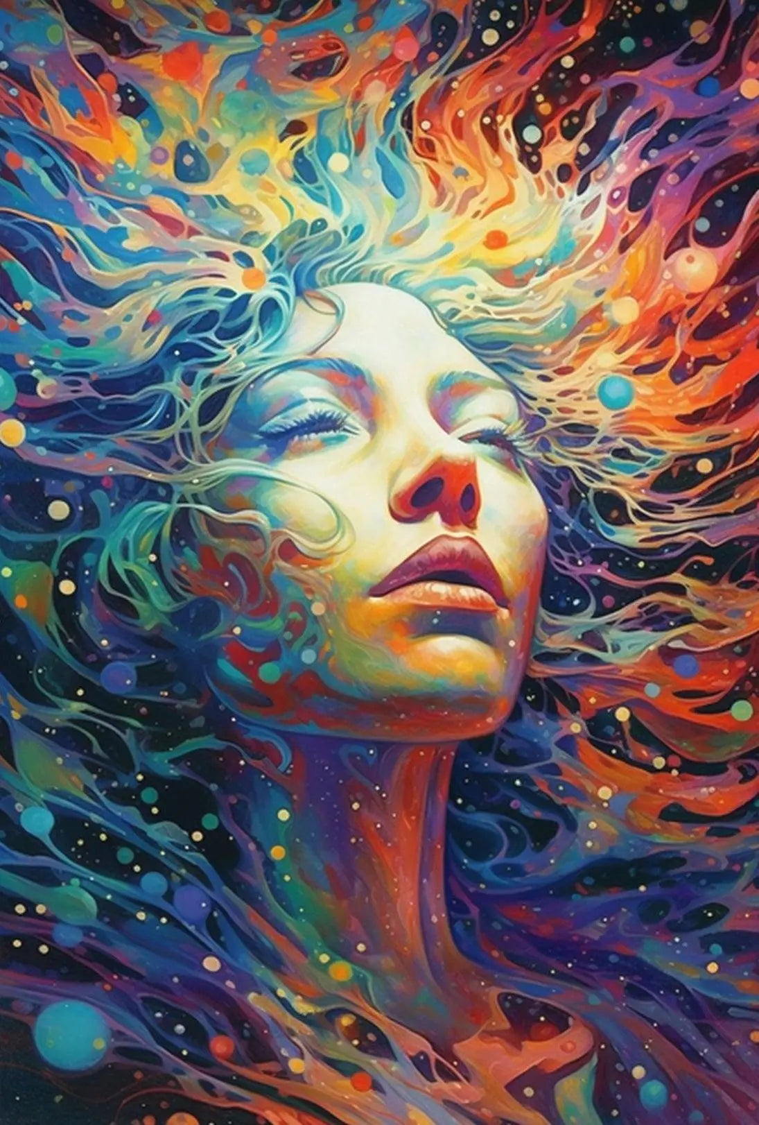 Ethereal Cosmic Transcendence Vibrant Colors Abstract Artistic Poster PosterGoat