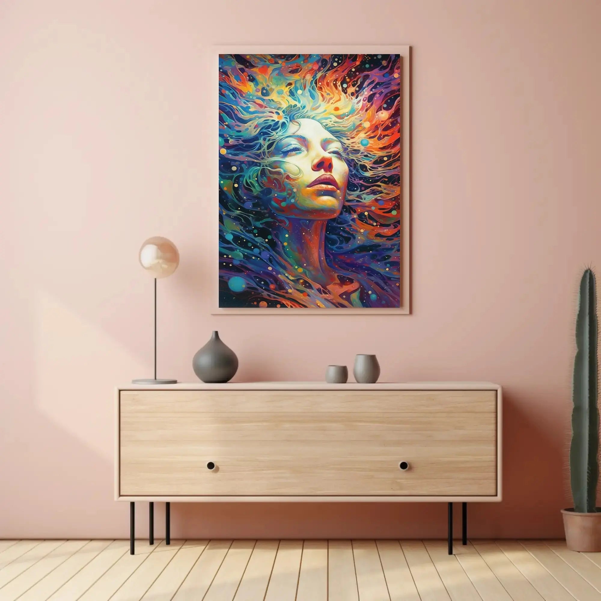 Ethereal Cosmic Transcendence Vibrant Colors Abstract Artistic Poster PosterGoat