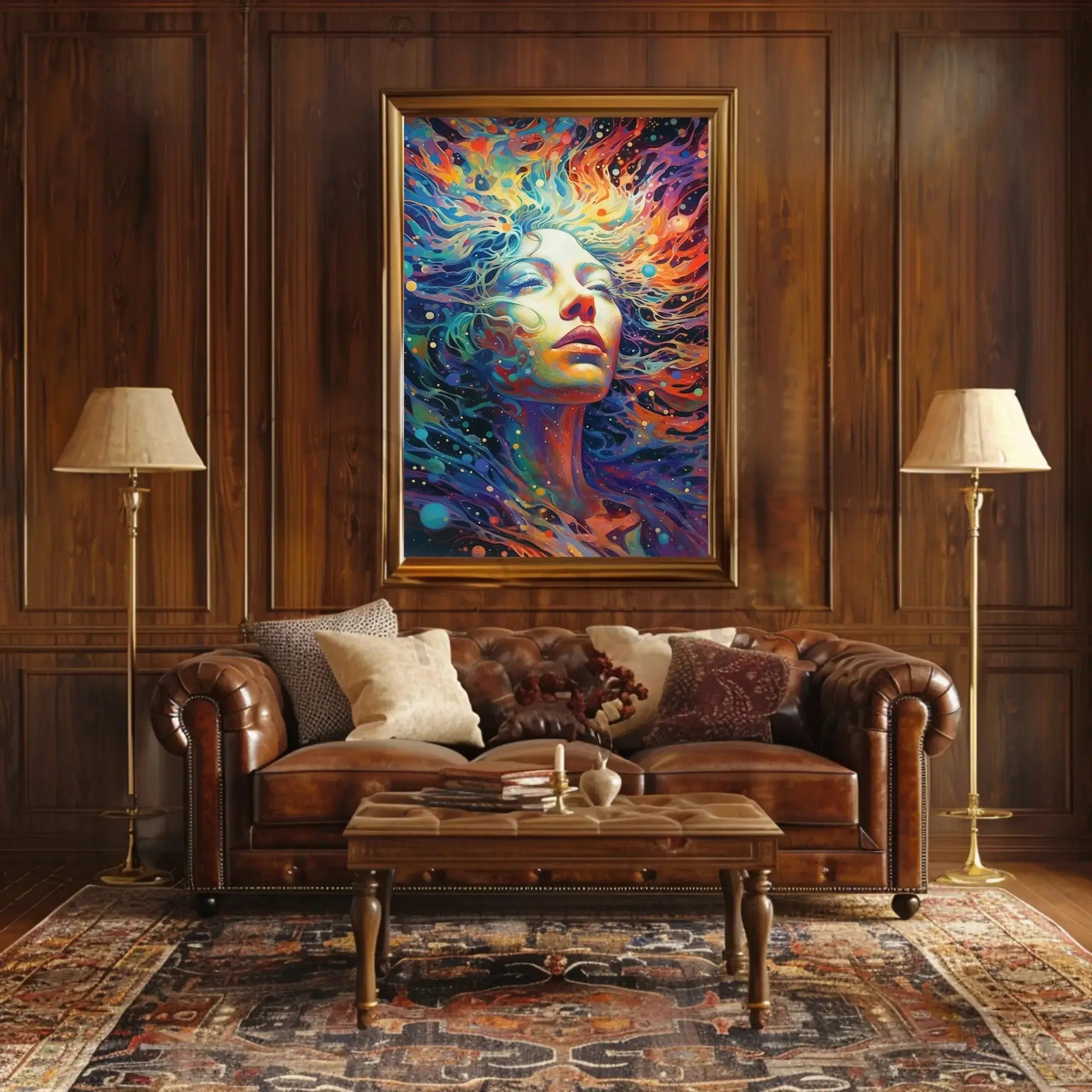 Ethereal Cosmic Transcendence Vibrant Colors Abstract Artistic Poster PosterGoat