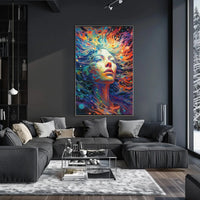 Ethereal Cosmic Transcendence Vibrant Colors Abstract Artistic Poster PosterGoat