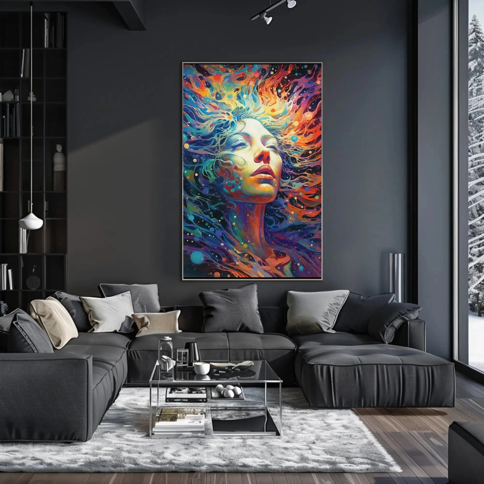 Ethereal Cosmic Transcendence Vibrant Colors Abstract Artistic Poster PosterGoat